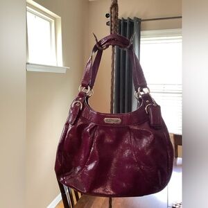 Coach Madison Maggie Purple Leather Shoulder bag F19708 Rare